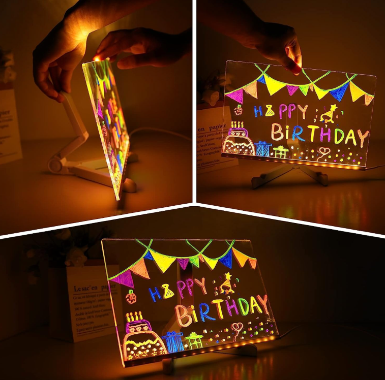 LED Acrylic Message Board | Aesthetic Glow Memo Board