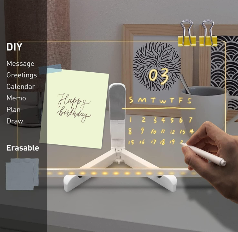 LED Acrylic Message Board | Aesthetic Glow Memo Board