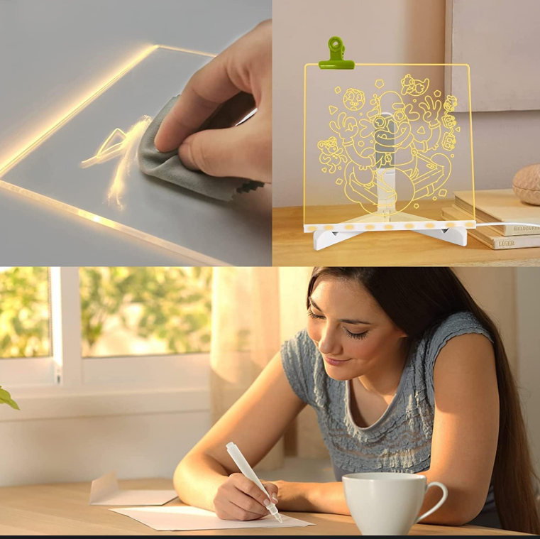 LED Acrylic Message Board | Aesthetic Glow Memo Board